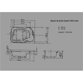 Bassin de jardin Préformé Expert 7200L schema