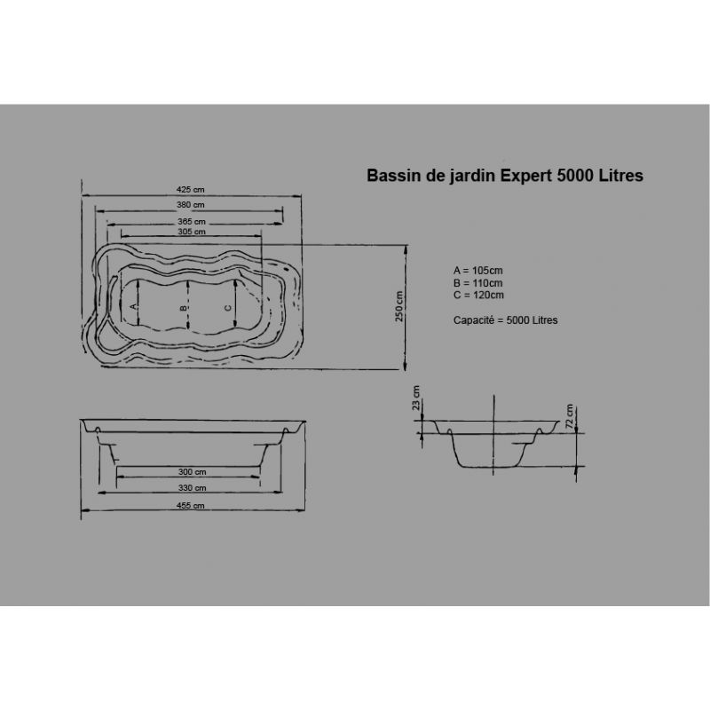 Bassin de jardin Préformé Expert 5000L