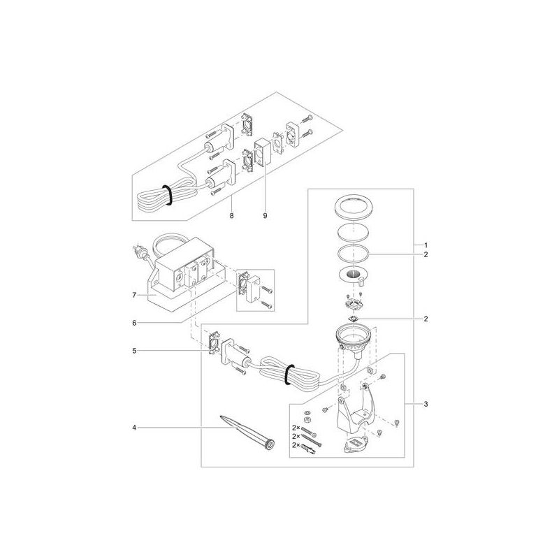 Kit éclairage LED blanc fontaines flott.