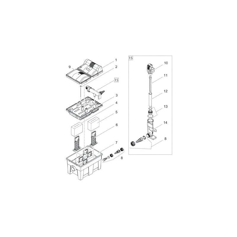 Schema 2 Filtration bassin BioSmart Set 14000 filtre gravitaire Oase
