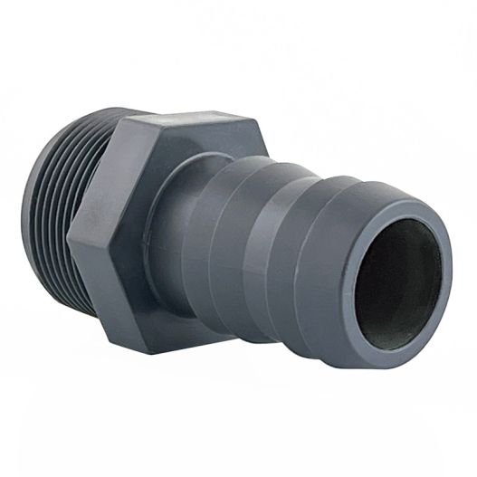 Raccord cannelé PVC pression fileté, diamètre 1"1/2x38