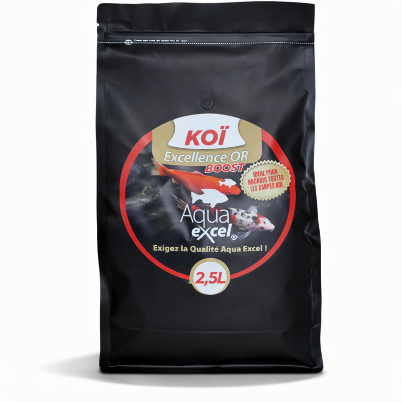Nourriture poisson Carpe Koi Excellence OR Boost 2,5L Aqua Excel