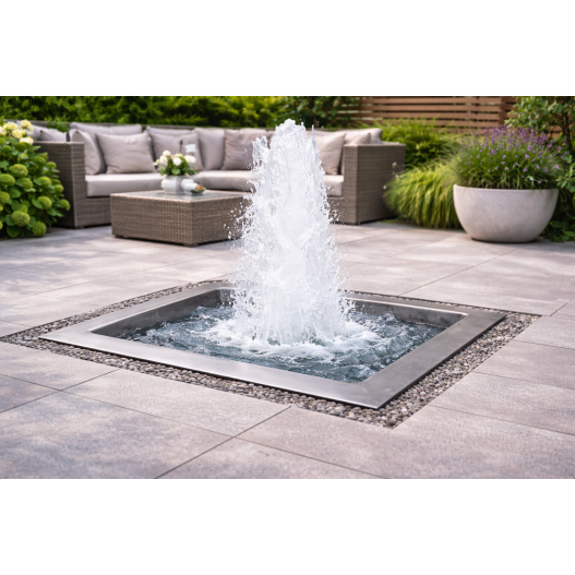 Bassin fontaine carré 100x100 x35 cm 350L