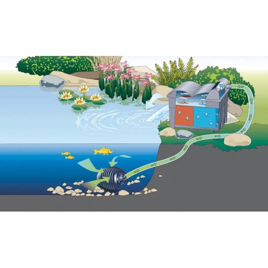 Schema 1 Filtration bassin BioSmart Set 14000 filtre gravitaire Oase