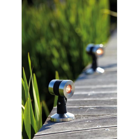 Projecteur exterieur ledLunaqua Maxi LED Set 3 Oase Design en acier inox